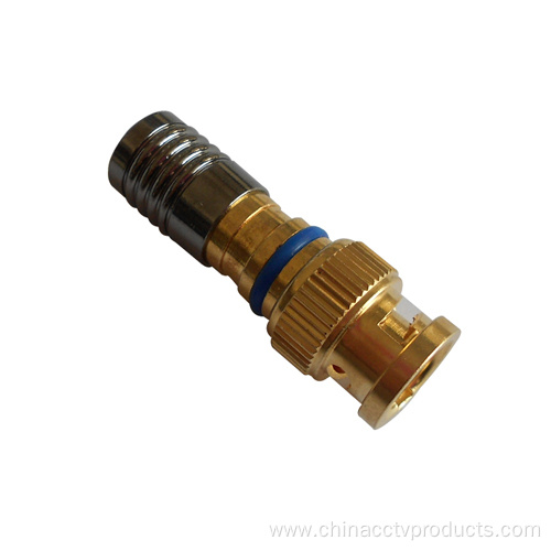 Water-proof BNC Male Connector for RG59 Cable Gold